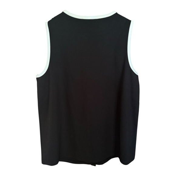 Jones & Co Women’s Black White Trim Button Down Vest Top Size 1X Office Chic - Picture 5 of 11